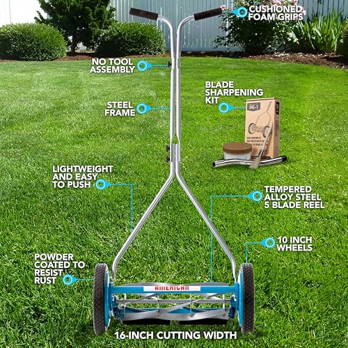 American Lawn Mower Company 2605-16SK 16-Inch 5-Blade Reel Push Lawn Mower - size: 16" 5 blade + SK