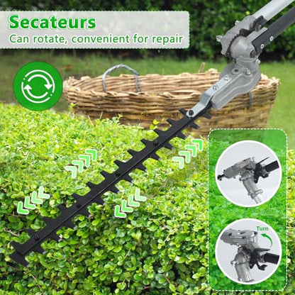 8 in 1 Weed Eater Gas - 52CC 2-Stroke Gas Pole Saw Hedge Trimmer Combo - size: 8-in-1