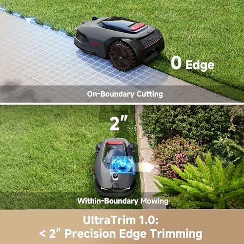MOVA LiDAX Ultra 1000 Robot Lawn Mower Wire Free for 1/4 Acre, RTK-Free+360° 3D LiDAR+AI Vision Auto Mapping, Zero-Edge Cutting, Cutting Height 1.2"-3.9", 45% Slope, Up to 150 Managed Zones Dual Maps - color: Ultra 1000: Mows up to 0.25acre