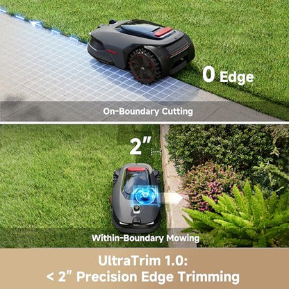 MOVA LiDAX Ultra 1000 Robot Lawn Mower Wire Free for 1/4 Acre, RTK-Free+360° 3D LiDAR+AI Vision Auto Mapping, Zero-Edge Cutting, Cutting Height 1.2"-3.9", 45% Slope, Up to 150 Managed Zones Dual Maps - color: Ultra 1000: Mows up to 0.25acre