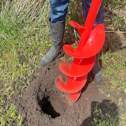 Double Spiral Earth Auger Spiral Drill Bit 8” x 36”, Post Hole Digger with 7/8" Drive Drill - size: 8-Inch