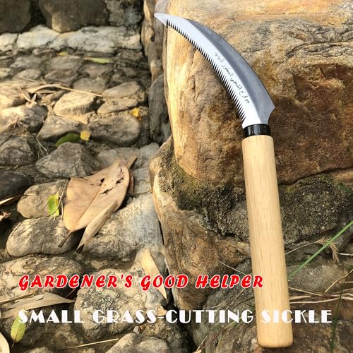 Grass Sickle Hoe Gardening Handheld Tool Weeding Tools for Garden (Beige) - color: Beige