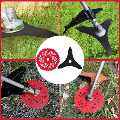 9" x 36 Teeth Weed Eater Blade & 10" x 3 Teeth Brush Cutter Blade - color: Red+Black