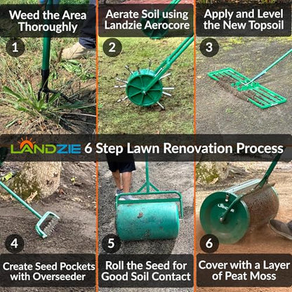 Compost Spreader 60 Inch Tow Behind, Peat Moss Roller - Landzie - size: 60 Inches