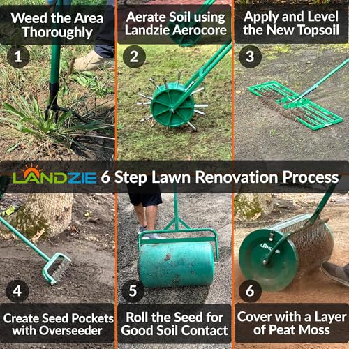Compost Spreader 60 Inch Tow Behind, Peat Moss Roller - Landzie - size: 60 Inches