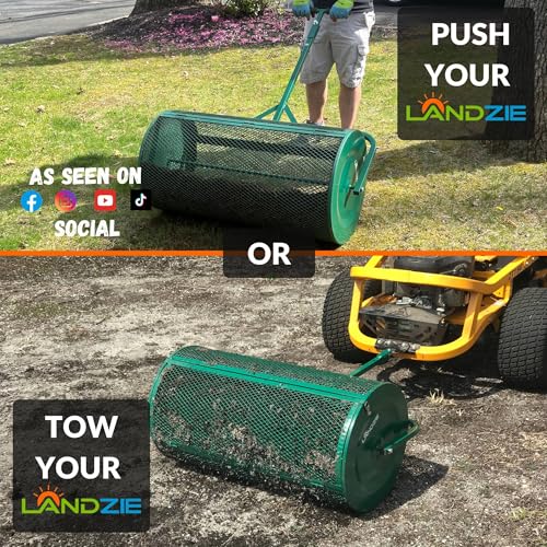 Compost Spreader 36 Inch, Peat Moss & Top Soil Roller - Landzie - size: 36 Inches