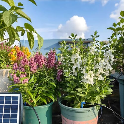 RISINGUP Solar Drip Irrigation System for 15 Potted Plants Outdoor Garden - size: 15 pots