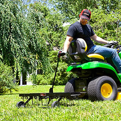 Brinly DT2-40BH-GA Premium Tow Behind Dethatcher, 40" - color: Flat Black