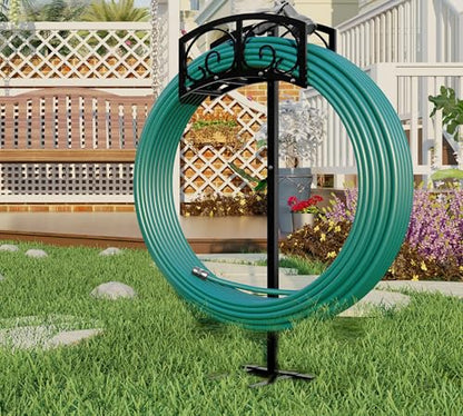 Fire Beauty Freestanding Garden Hose Holder Stake for Lawn Yard Storage