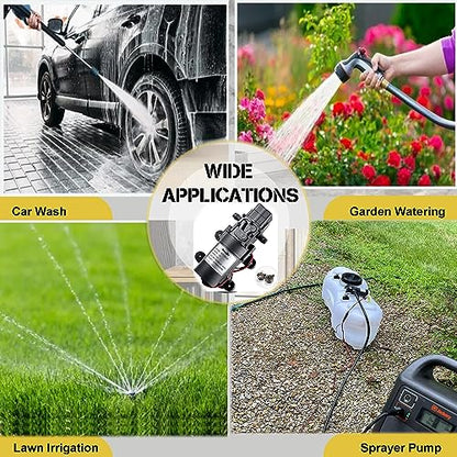 12V DC Water Transfer Pump 4.5 L/Min 1.2 GPM 80 PSI