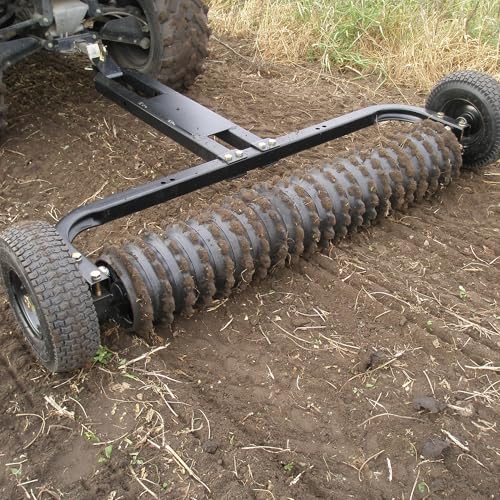 Field Tuff 48 Inch Cultipacker 3 Point Hitch Black Durable Agricultural Implement for Soil Preparation and Seed Bed Firming, Black