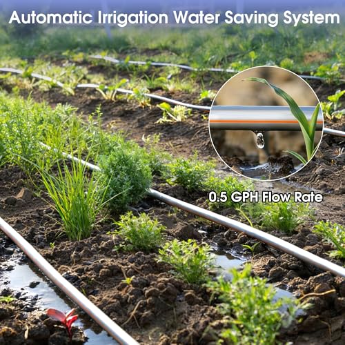 1640FT 5/8" Drip Irrigation Tape - 8 Mil 0.5 GPH 6" Spacing