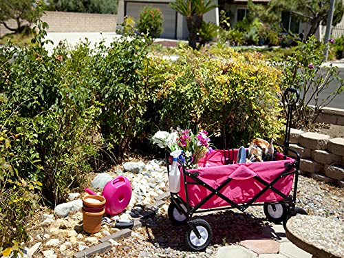 Mac Sports Collapsible Folding Outdoor Utility Wagon, Pink - color: Pink