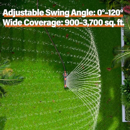 Oscillating Sprinkler with Metal Base Covers Up to 3,766 sq. ft.