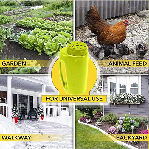 Handheld Fertilizer Spreader Hand Held Grass Seed Spreader Crop Spreading Salt Sowing Pot (Green) - color: Green