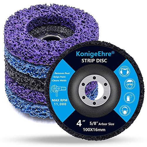 6 Pack 4" x 5/8" Strip Discs Stripping Wheel Fit Angle Grinder Clean and Remove Paint Coating Rust Welds Oxidation - size: 4 Inch