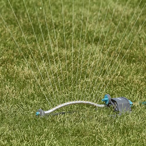 Gilmour Adjustable Rectangular Lawn Sprinkler, Water Sprinkler for Large Area Coverage, Hose Sprinkler for Lawn and Garden, Gray