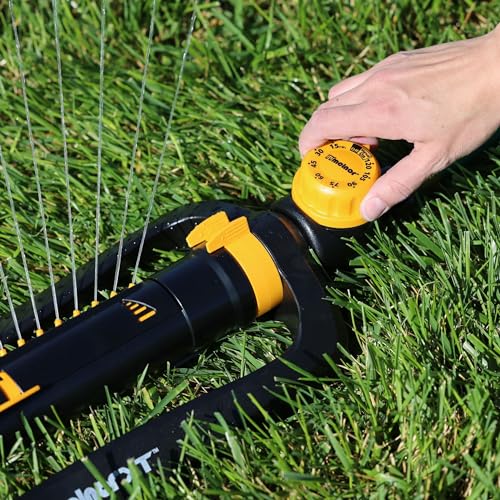 Melnor 65133AMZ XT Turbo Oscillating Sprinkler W/Timer, 4,000 sq. ft., Quick Connect Bundle, 2-Way Adjustable, Black, Yellow - size: 2-Way Adjustable, style: With Timer