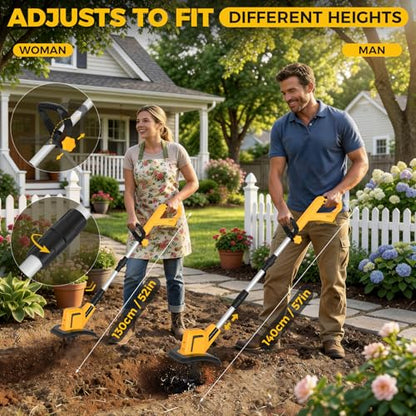 Cordless Tiller Cultivator Compatible with Dewalt 20V Battery (Tool Only)