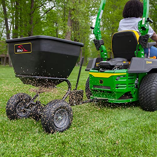 Brinly BS36BH-A Tow Behind Broadcast Spreader with Universal Hitch, 175 lb.+ -Flat Black - color: Flat Black