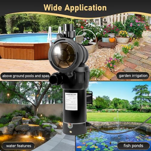 2HP Variable 2-Speed Pool Pump for Above-Ground Pools 115V 5160GPH - color: Charcoal