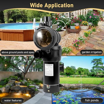 1.5HP 115Vac Above-Ground Pool Pump 4920 GPH 6.6ft Power Cord - color: Dim Gray