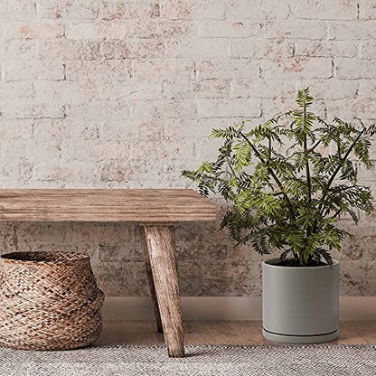 D'vine Dev 8 Inch Ceramic Planter Pot, Grey, 94-O-D-3 - color: Gray, size: Medium