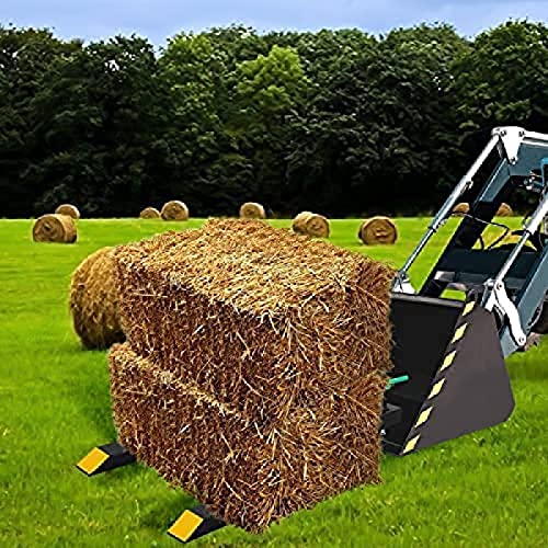 Pallet Forks, Clamp On Tractor Bucket Forks with Adjustable Stabilizer Bar, Heavy Duty Front Loader Forks, Fork Attachment for Skid Steer,Loader Bucket,43''Without Stabilizer Bar - size: 43''without Stabilizer Bar