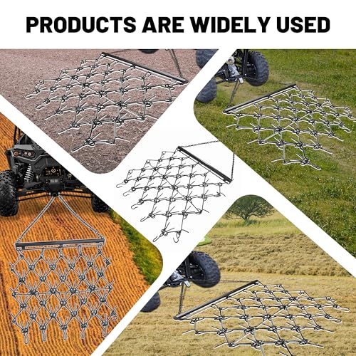 KUAFU 4' Chain Drag Harrow Tines Compatible with Tractors ATV UTV Lawn