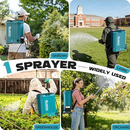 Battery Powered Backpack Sprayer Auto Mixer Compatible with Makita 18V - color: Blue