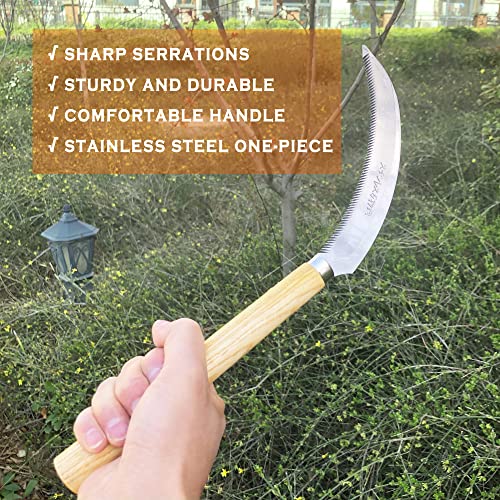 Grass Sickle Hoe Gardening Handheld Tool Weeding Tools for Garden (Yellow) - color: Yellow