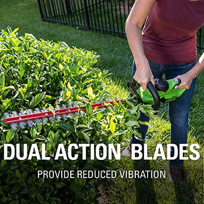 Greenworks 24V 22" Cordless Laser Cut Hedge Trimmer, Tool Only - size: 22 in, style: Tool Only