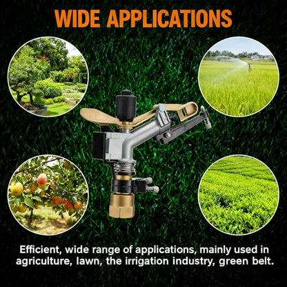 1" Agriculture Farm Irrigation Sprinkler Watering Spray 360° Rotary