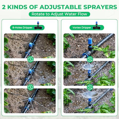 HIRALIY Raised Bed Drip Irrigation Kit, Small - size: Small