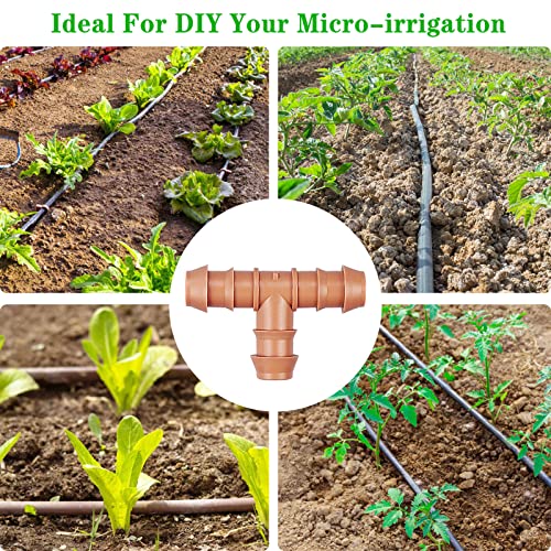 Gardrip Drip Irrigation Barbed Tee: 30 Pack Drip Irrigation Tee Parts Fits for 1/2 Inch Drip Irrigation Tubing 17mm 0.600" ID for Patio Lawn Garden - color: 30 Pack Tee
