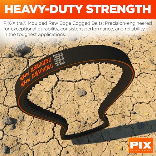 PIX AX68 Cogged V-Belt – 1/2 x 70in OC, Industrial Drive V-Belt for High Horsepower Applications, Compressors, Pumps, Fans, Vacuum Pumps, Blowers, Generators, Heat Exchangers, and Industrial Drives - size: 70in OC