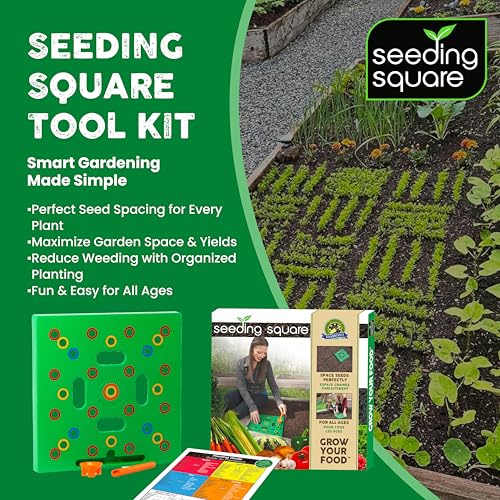 Seed Spacer Tool and Row Seeder Bundle for Raised Beds and Garden Planting. | Color-Coded Layout | Straight Lines | Even Placement | Quick Soil Imprints | Reusable | Beginner Friendly
