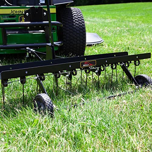 Brinly DT-402BH-A Tow Behind Dethatcher with Transport Mode, 40", Matte Black - color: Matte Black