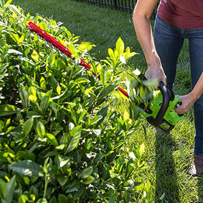 Greenworks 24V 22" Cordless Laser Cut Hedge Trimmer, 4.0Ah USB Battery and Charger Included - size: 22 in, style: With 4Ah Battery