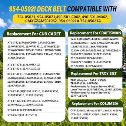 954-05021 Deck Belt 1/2" x 99.75" Replacement for Cub Cadet Craftsman - size: 954-05021