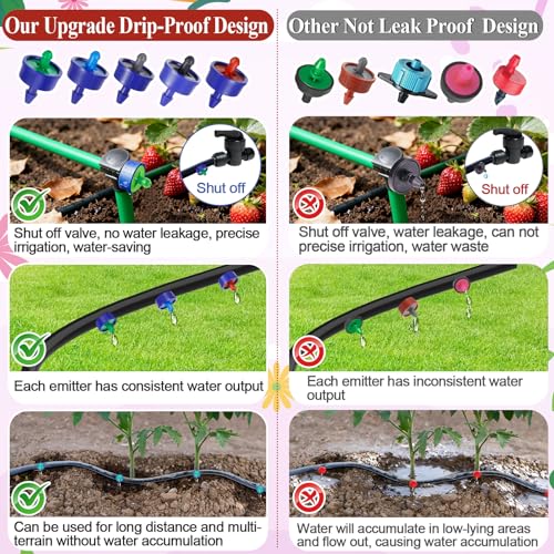 60Pcs 2 GPH Pressure Compensating Drip Emitters, 2 GPH Drippers - color: 60 PCS 2GPH