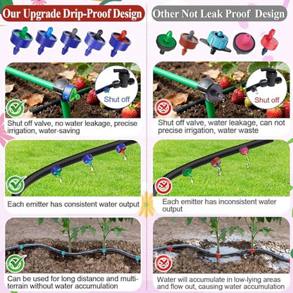 200Pcs 2 GPH Pressure Compensating Drip Emitters, 2 GPH Drippers - color: 200 PCS 2GPH