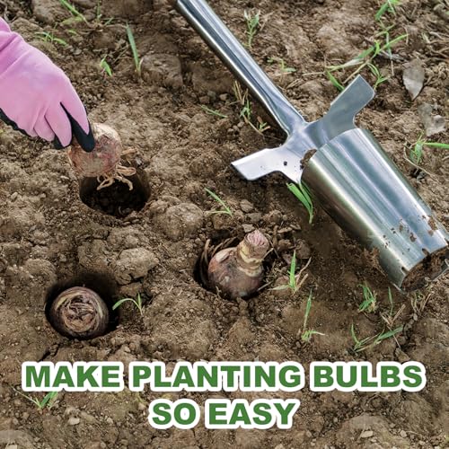 Haliaeetus Long Handle Bulb Planter Tool, 37'' Stainless Steel Bulb Planter - size: 37'' Long Handled Bulb Planter Tool