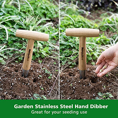 Hand Dibber, Stainless Steel Seed Planter Tool Bulb Planter Tool - size: 4.8''