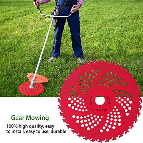 9" x 36 Teeth Weed Eater Blade & 10" x 80 Teeth Brush Cutter Blade - color: Red+Silver