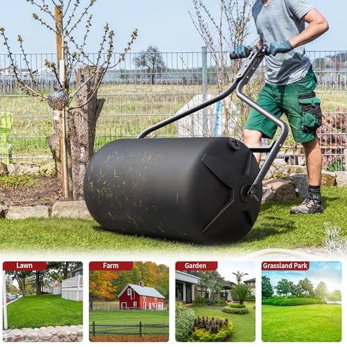 YITAMOTOR 18" x 24" Poly Lawn Roller with Threaded Plug, 270 lb Capacity - size: 270lbs