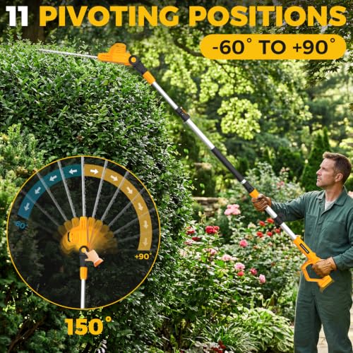 SHOHO Pole Hedge Trimmer Cordless Compatible with Dewalt 20V MAX Battery