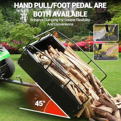 Garvee Garden Utility Trailer, 17 Cu. Ft & 750 LBS Capacity for ATV UTV - size: 750 LBS