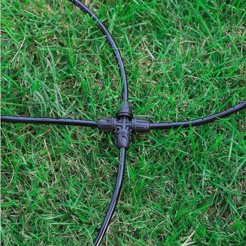 20Pcs 4 Way 1/4" Cross Couplings Drip Irrigation Fittings,Black - color: Black-4-Way