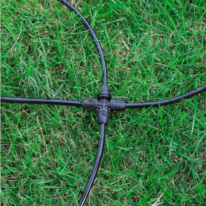 20Pcs 4 Way 1/4" Cross Couplings Drip Irrigation Fittings,Black - color: Black-4-Way